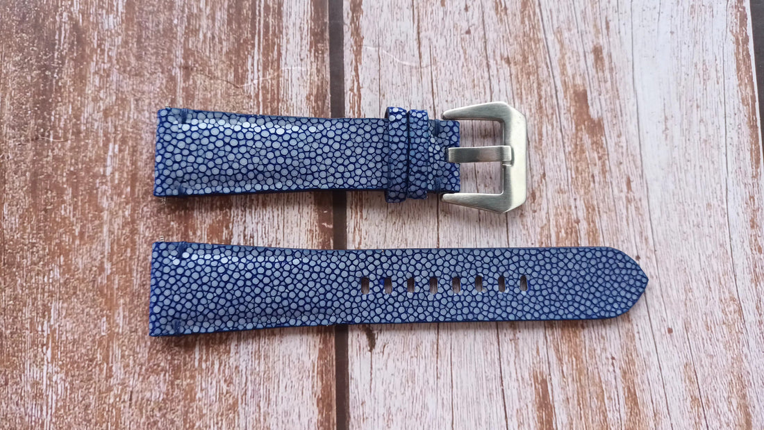 Blue Full Grain Stingray Leather Strap For Panerai pam231 Watch