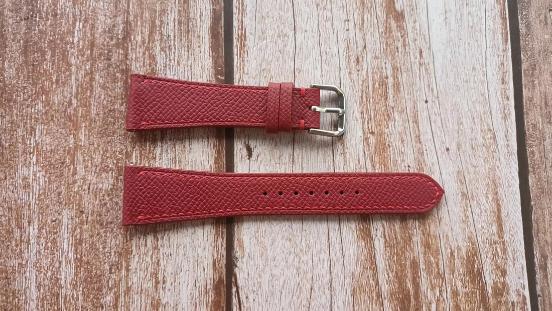 Red Epsom Leather Strap For Cartier must xl Watch