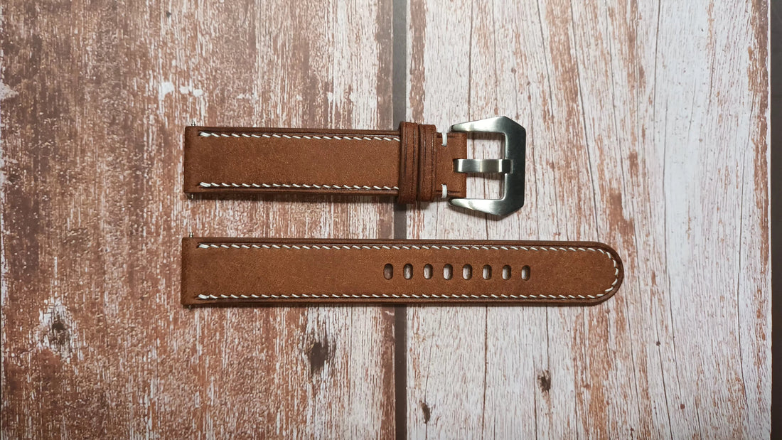 Whisky Maya Leather Strap For Dan Henry 1963 Watch