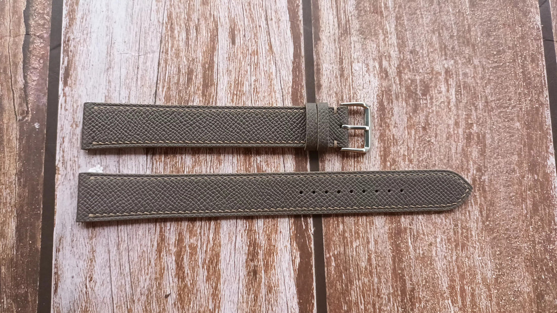 Gray Epsom Leather Strap For Citizen e191-so647483 Watch