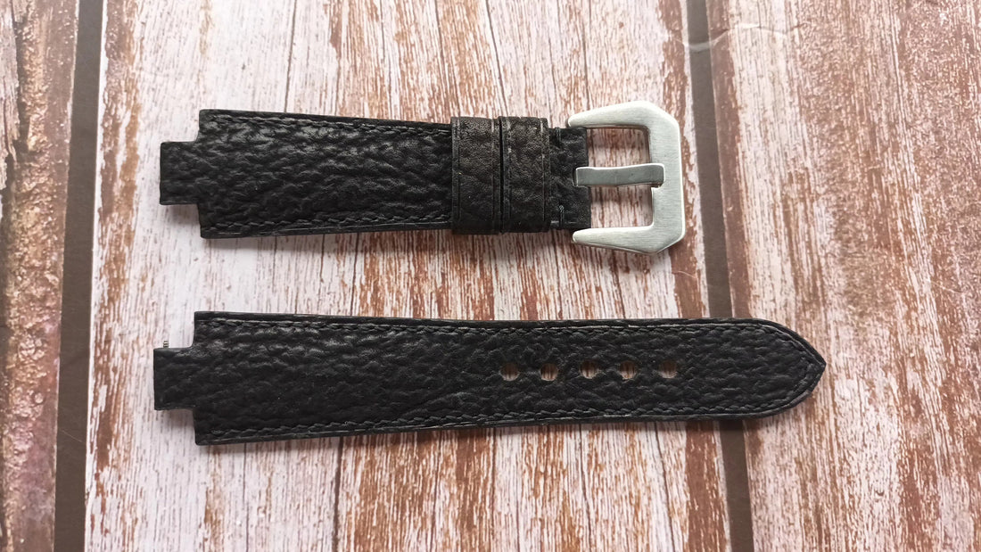 Black Shark Skin Custom Notched Strap