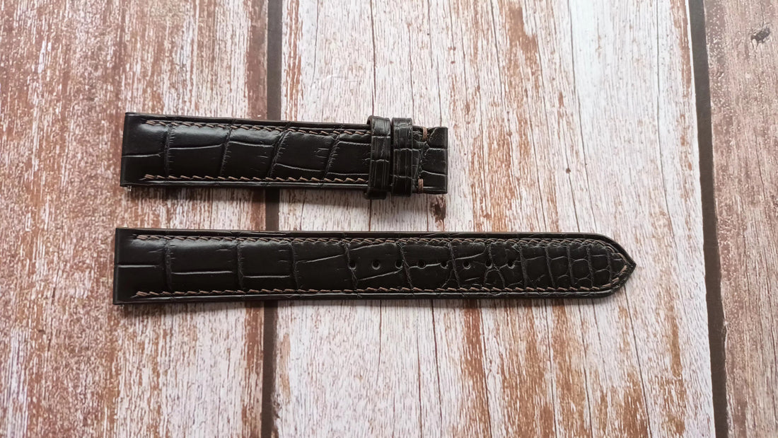 Brown Full Grain Crocodile Leather Strap For Tissot LeLocle Watch