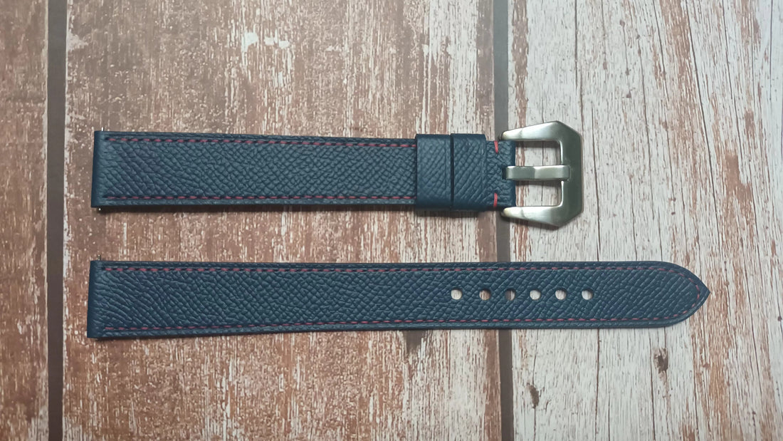 Navy Epsom Leather Strap For Galaxy Watch 4