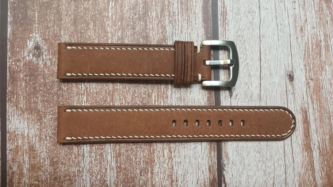 Whisky Maya Leather Strap For Tissot T-Classic Carson Premium Chronograph White Dial Men's Watch T122.417.11.011.00