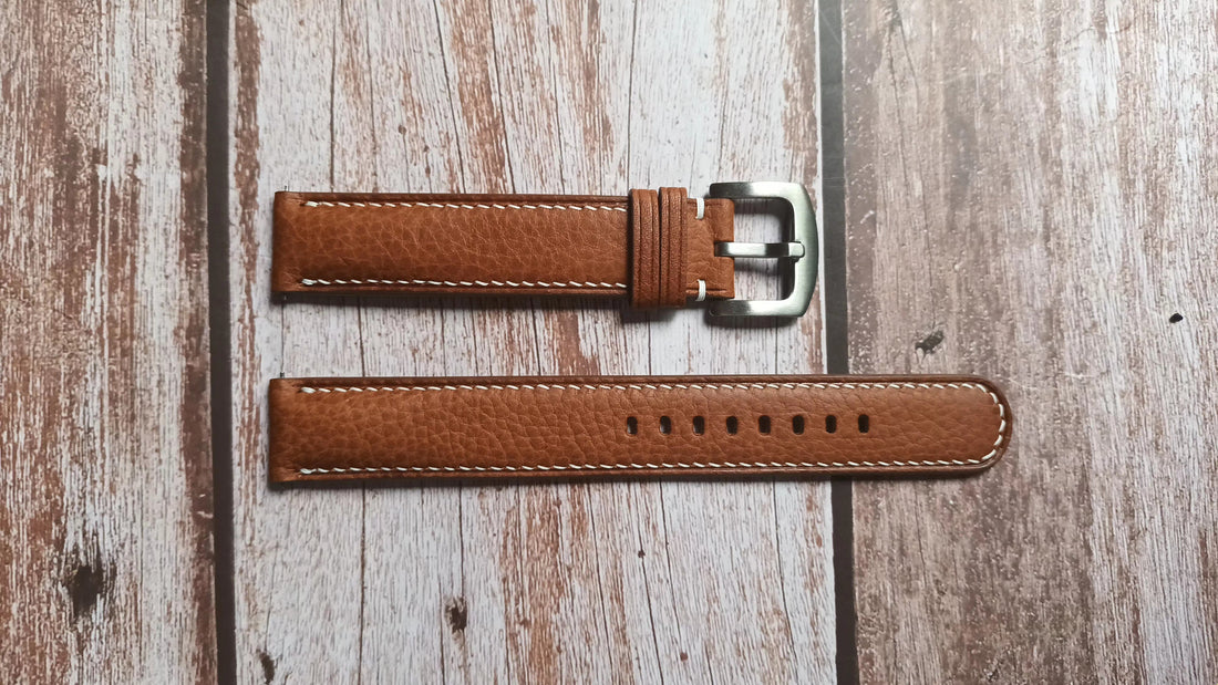 Brown Italian Veg Tanned Minerva Leather Strap For Hamilton Khaki Day Date Auto H70535531