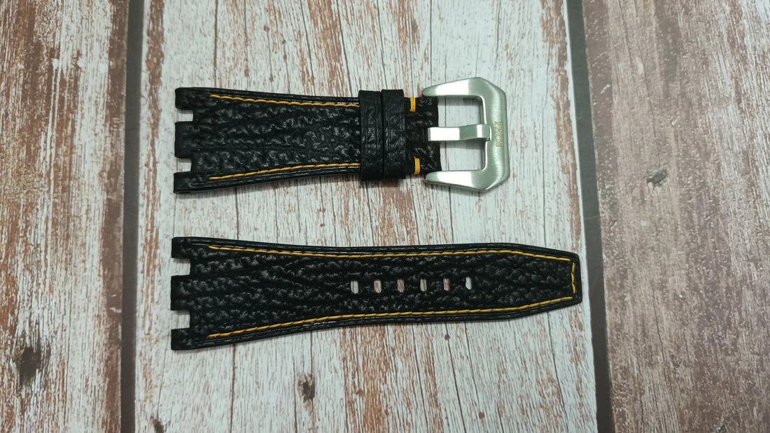 Black Shark Skin Custom Notched Strap