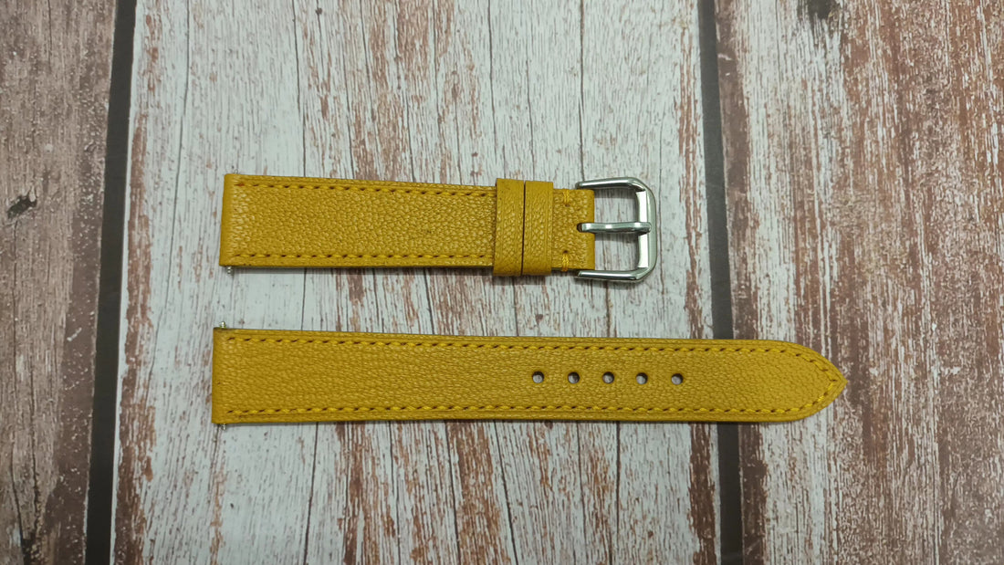 Yellow Alran Goat Leather Strap For Lorier Safari Watch