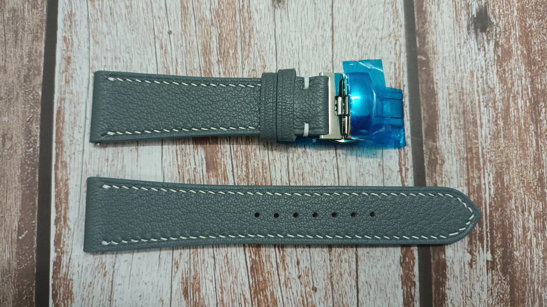 Gray Alran Goat Leather Strap For Cartier Tank Must XL Watch 4