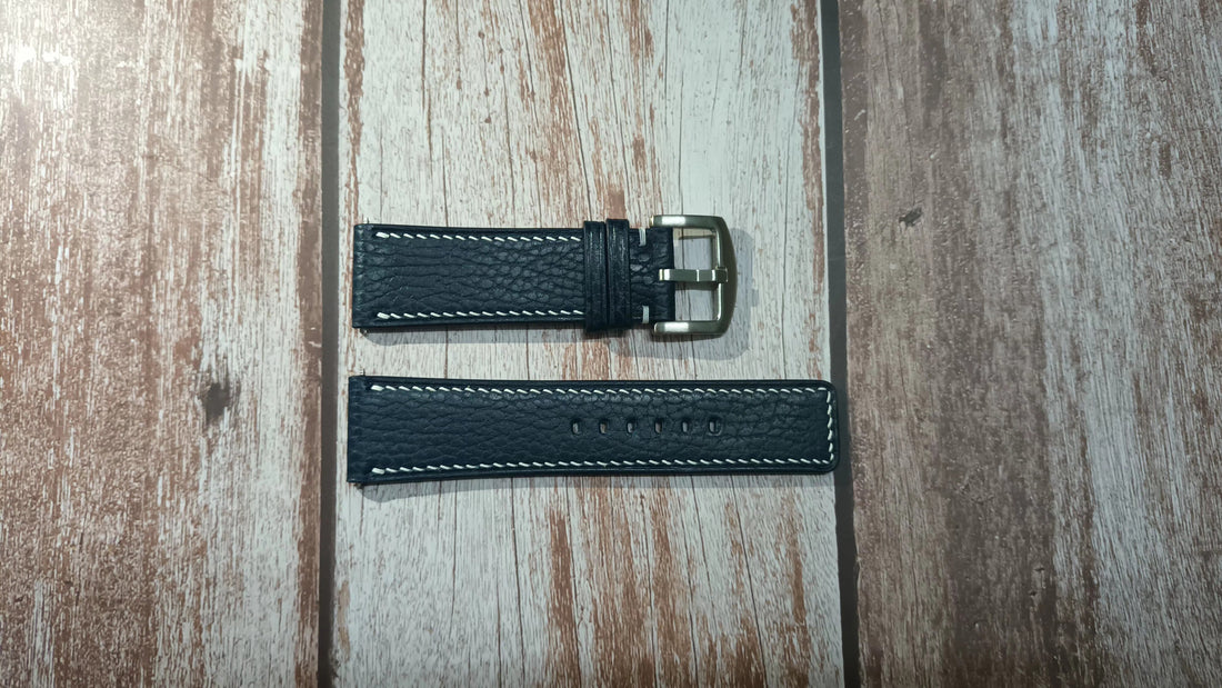 Navy Dolaro Leather Strap For Panerai Luminor Watch