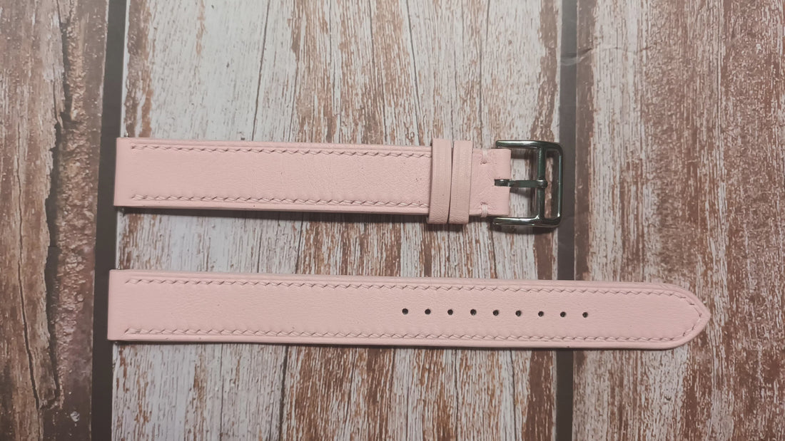 Pink Swift Leather Strap For Timex Transcend Multifunction 38 mm Watch