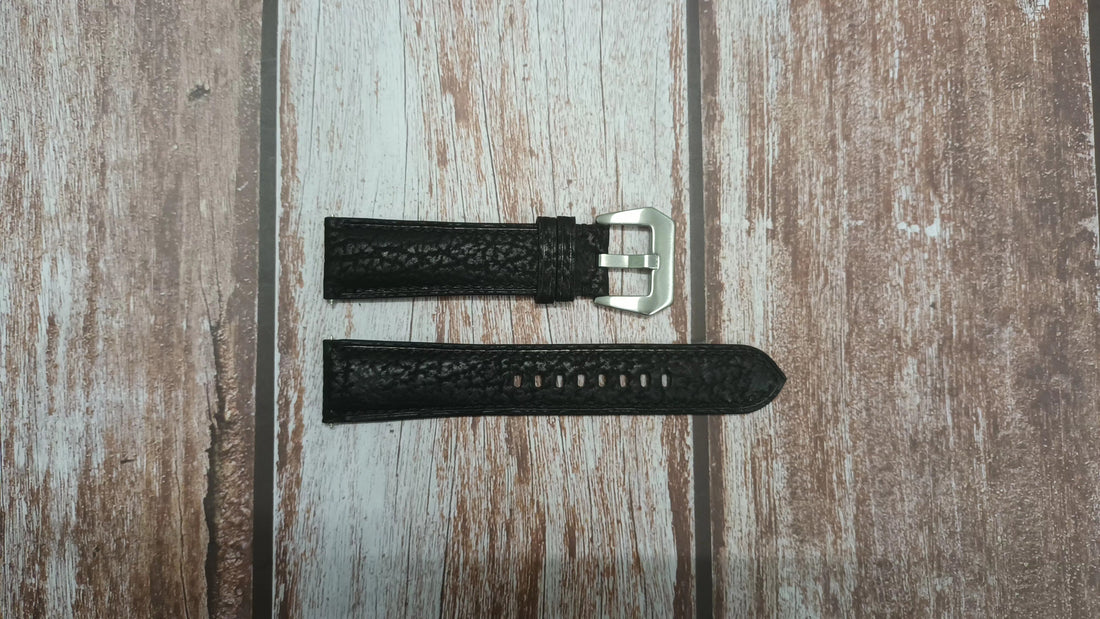 Black Full Grain Shark Skin Leather Strap For FC-360XR6B4/6 Watch