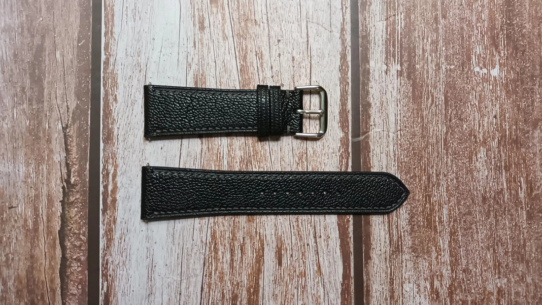 Black Alran Goat Leather Strap For Nubeo Watch
