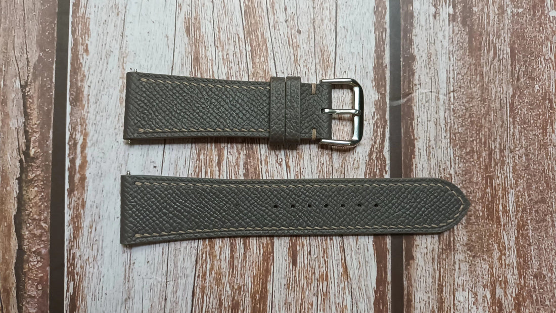 Gray Epsom Leather Strap For Nubeo Watch