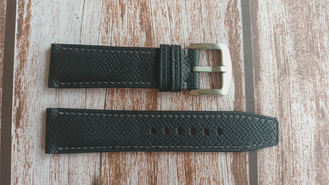 Black Epsom Leather Strap For Citizen EcoDrive BM8471-01E Watch