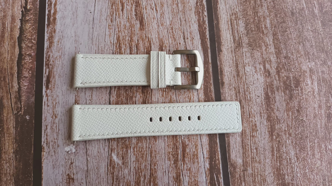 White Epsom Leather Strap For Panerai luminor Watch
