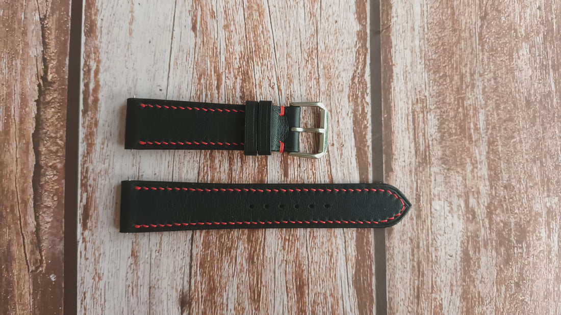 Black Swift Leather Strap For Frédérique Constant Rally Watch