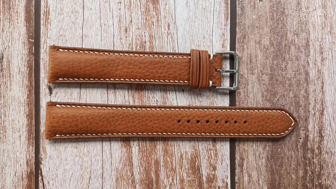 Brown Italian Veg Tanned Minerva Leather Strap For Hamilton JAZZMASTER CHRONO QUARTZ Watch