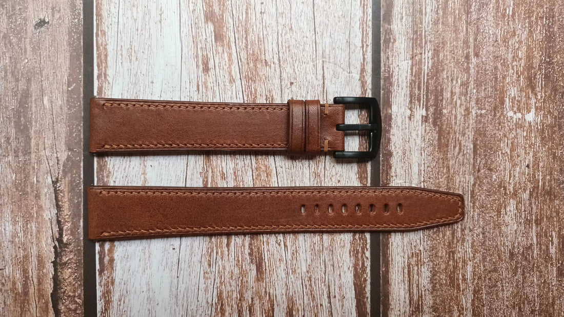 Brown Italian Veg Tanned Hamilton Men's Khaki Field Stainless Steel Automatic Watch
