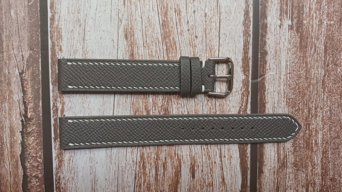 Gray Epsom Leather Strap For Bulova Hack 96A102 Watch