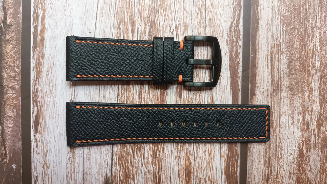Black Epsom Leather Strap For Citizen Promaster 1000m BN7020-17E Watch