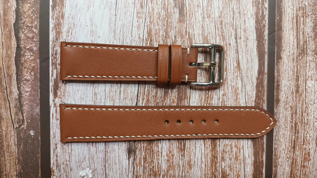 Brown Barenia Leather Strap For Daniel Wellington Dapper B38R1 Watch