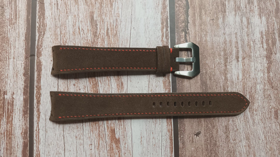 Dark Gray Suede Leather Strap For Audi Design Choronograph Watch