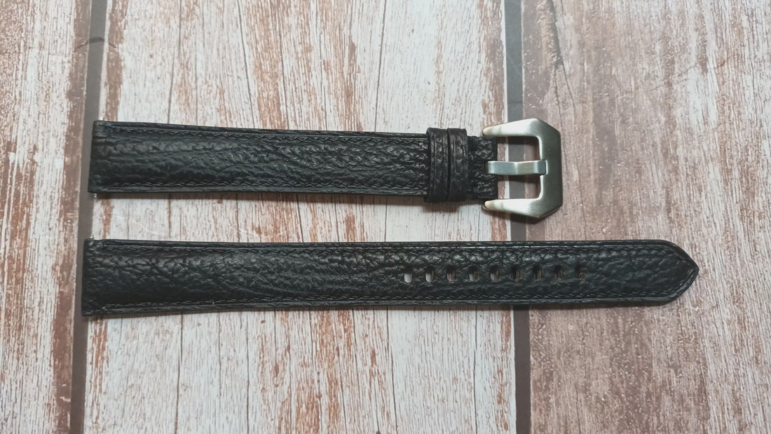 Black Shark Skin Custom Notched Strap