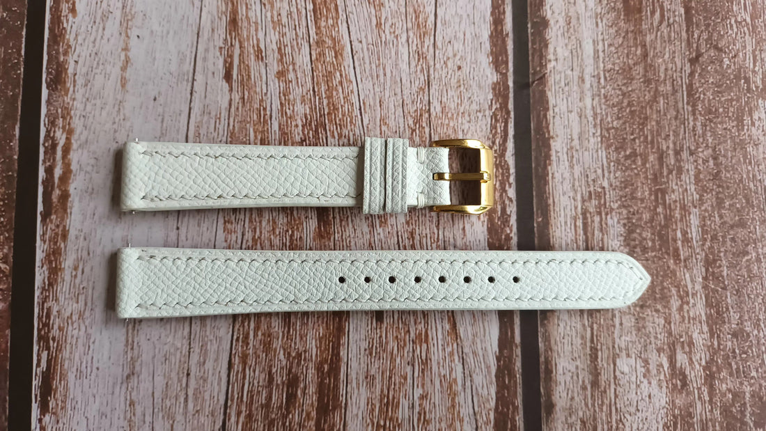 White Epsom Leather Strap For Tissot Watch