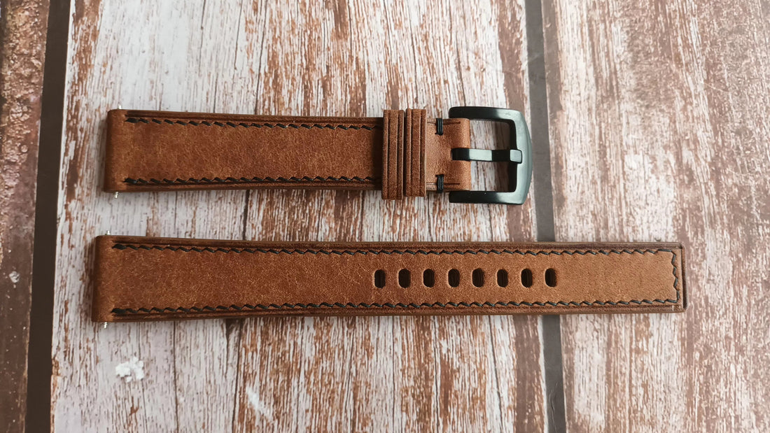 Whisky Maya Leather Strap For Grant Brown Chronogram 10ATM/330FT/100M Watch