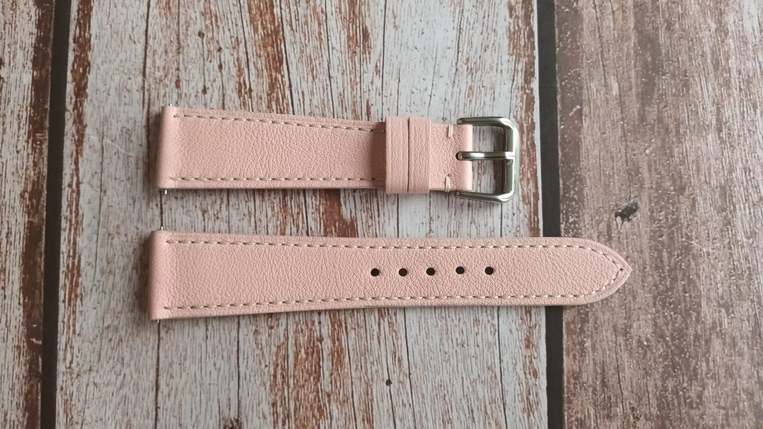 Pink Swift Leather Strap For Swatch Moonswatch Mission to Venus Watch