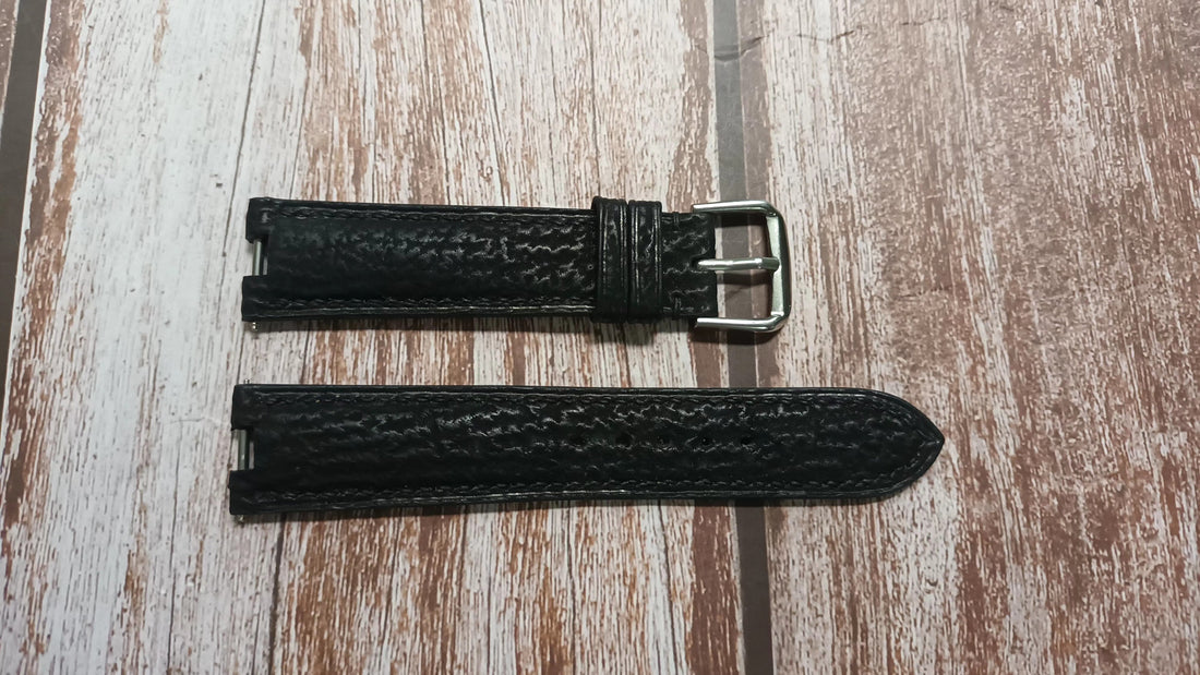 Black Shark Skin Custom Notched Strap
