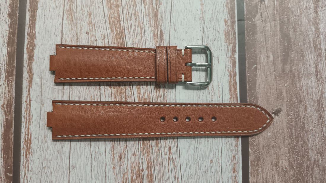 Brown Italian Veg Tanned Minerva Leather Custom Notched Strap