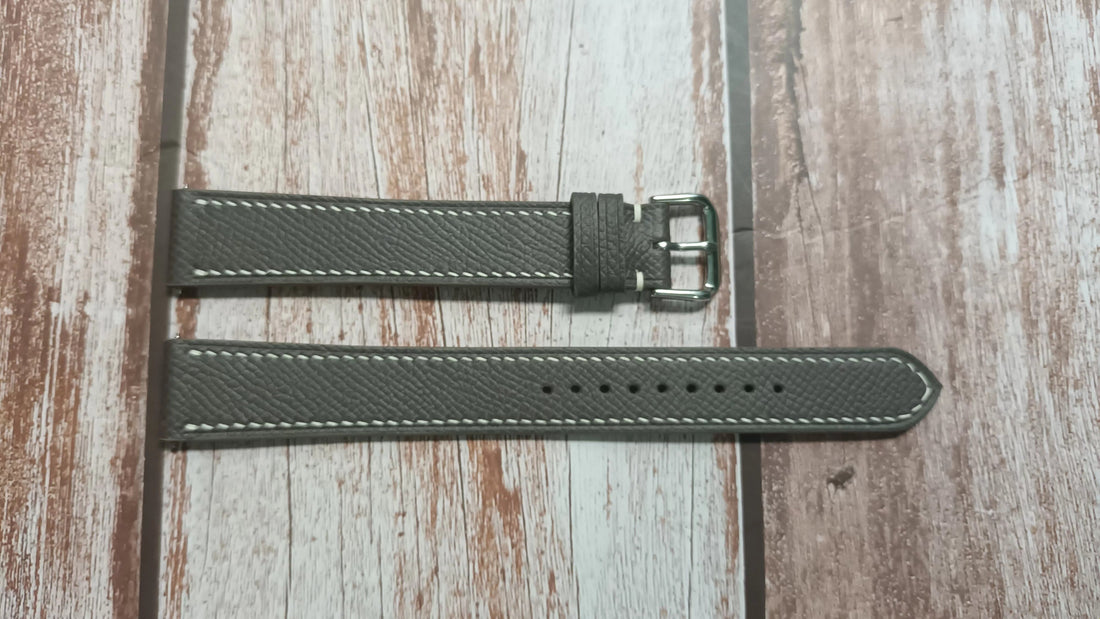 Gray Epsom Leather Strap For 69 Hamilton Automatic 44mm case Watch