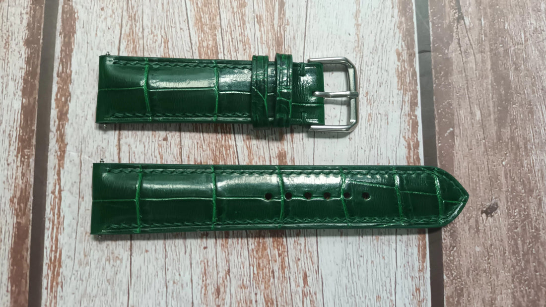 Green Full Grain Crocodile Leather Strap