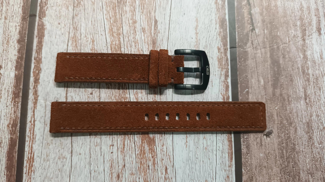 Dark Brown Suede Leather Strap For ORIS Watch