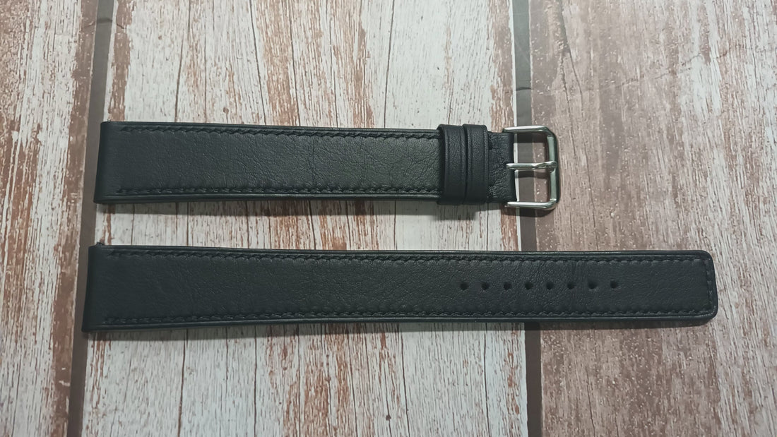 Black Swift Leather Strap For Galaxy Watch (46mm)