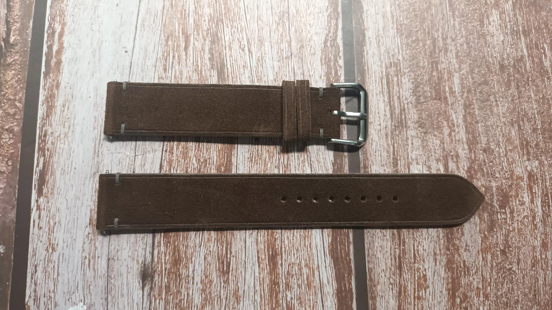 Dark Gray Suede Leather Strap For Citizen AW0100-19A Eco Drive Watch