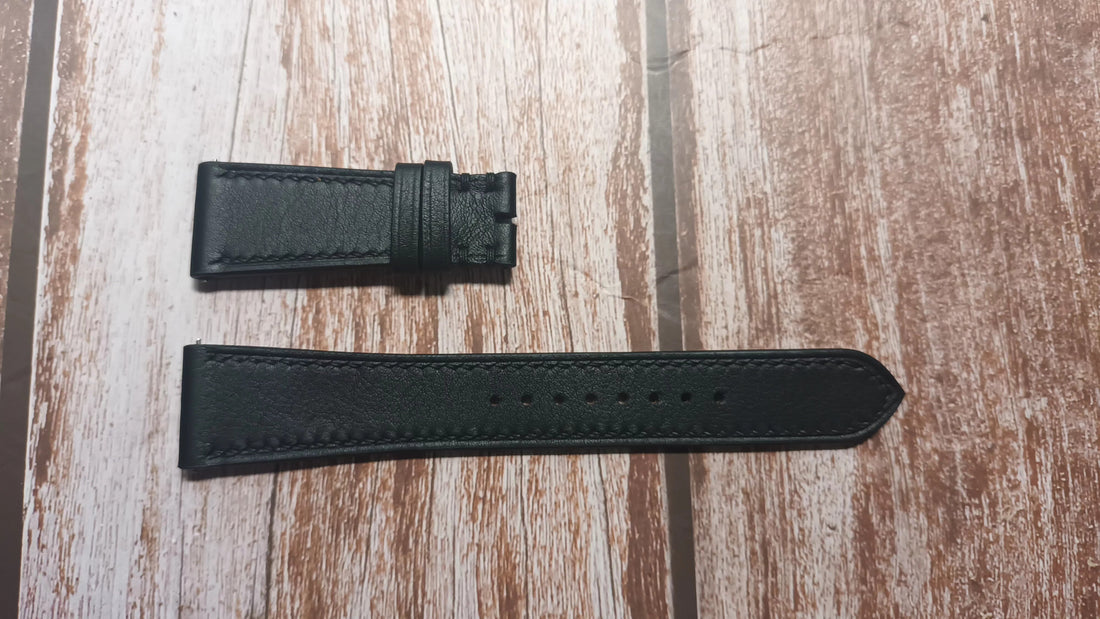 Black Swift Leather Strap For Tudor BB 41mm Watch