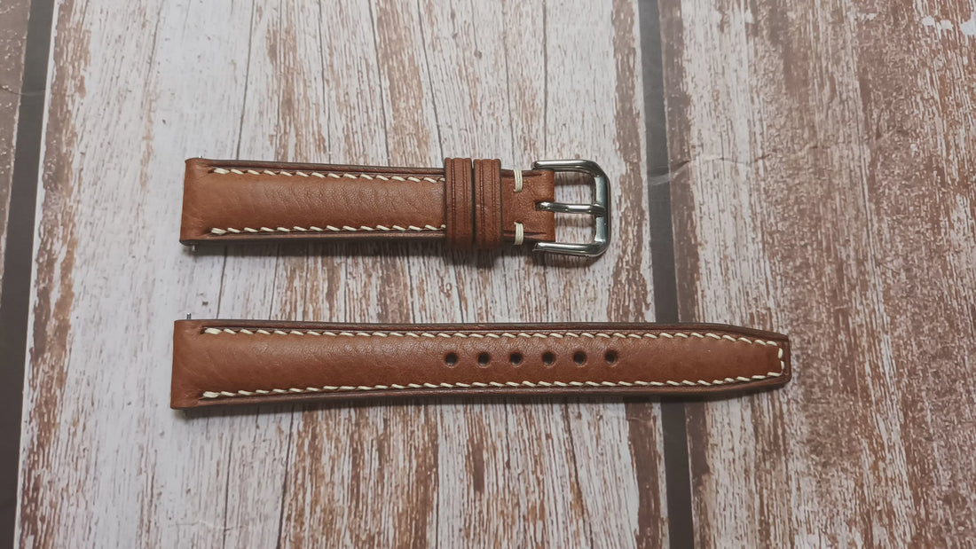 Brown Italian Veg Tanned Minerva Leather Strap