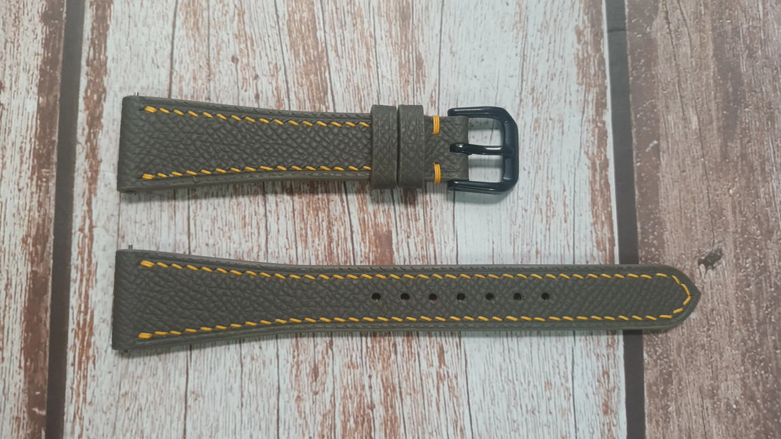 Gray Epsom Leather Strap For Rolex Day date 36 mm Watch