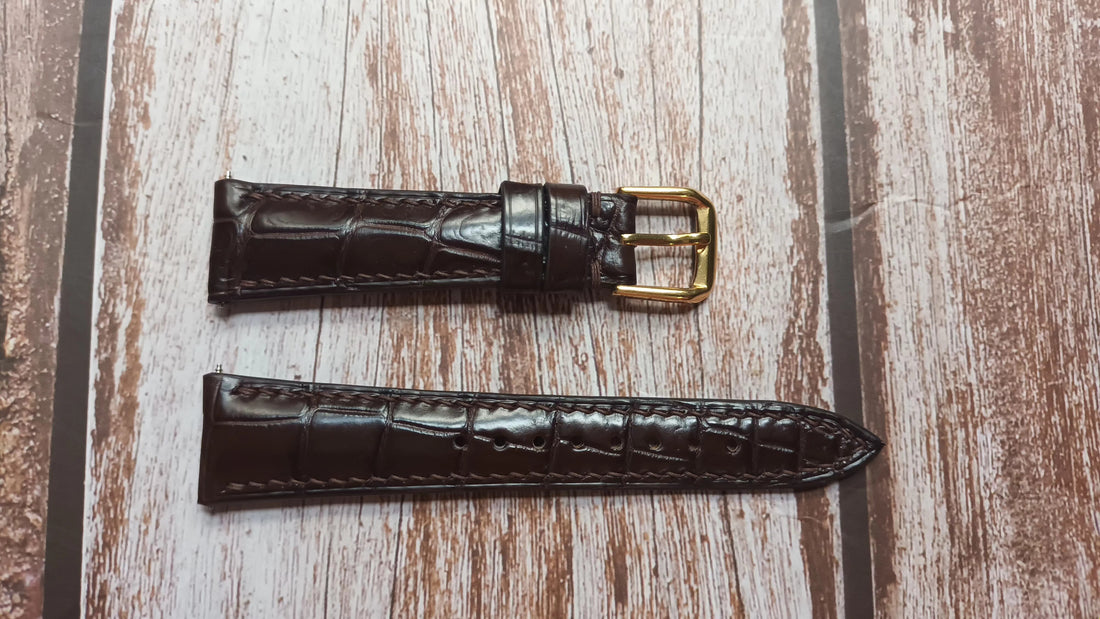 Brown Full Grain Crocodile Leather Strap