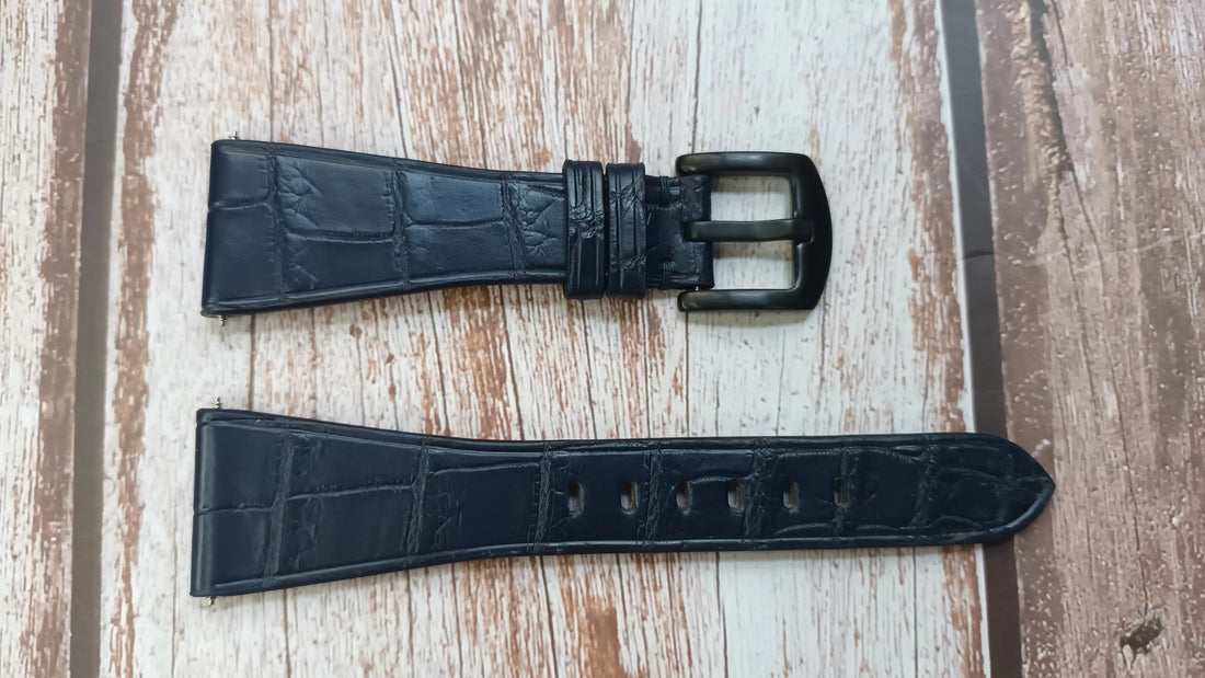 Dark Blue Full Grain Crocodile Leather Strap