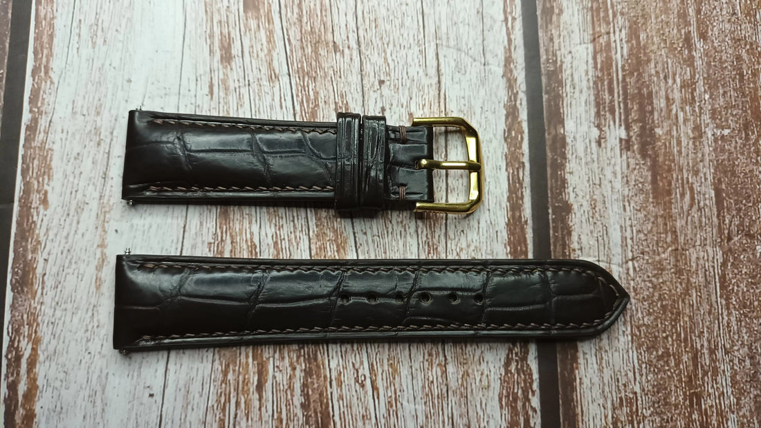 Brown Full Grain Crocodile Leather Strap For Bulova Men's Watch