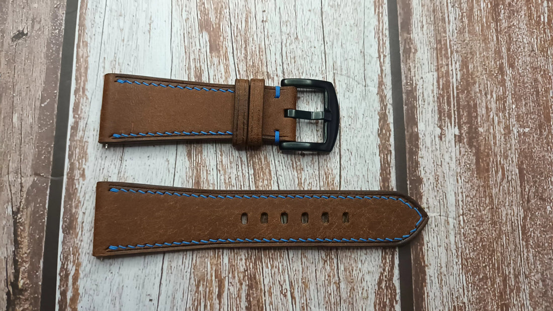 Whisky Maya Leather Strap For H Moser Cie heritage 42 mm diameter Watch
