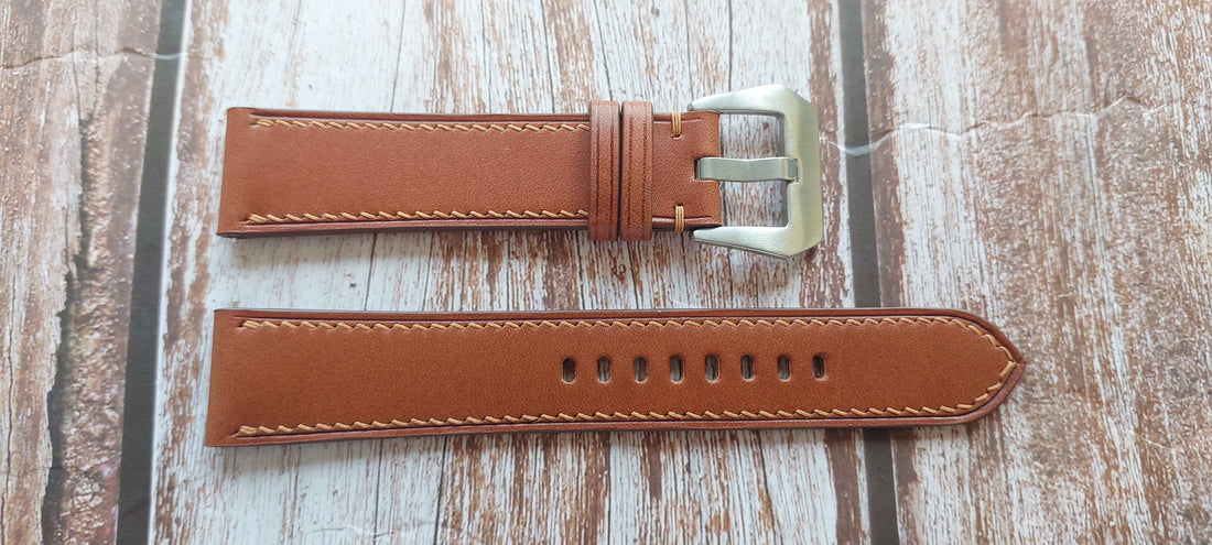 Brown Italian Veg Tanned Buttero Leather Strap For Bulova Watch