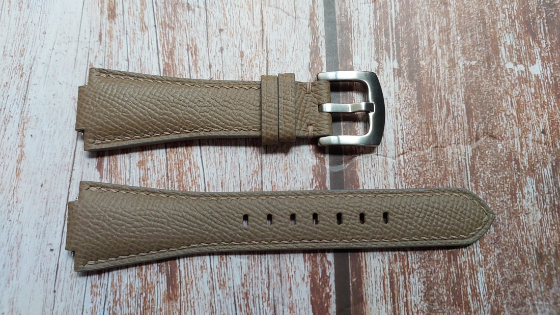 Taupe Epsom Leather Custom Notched Strap