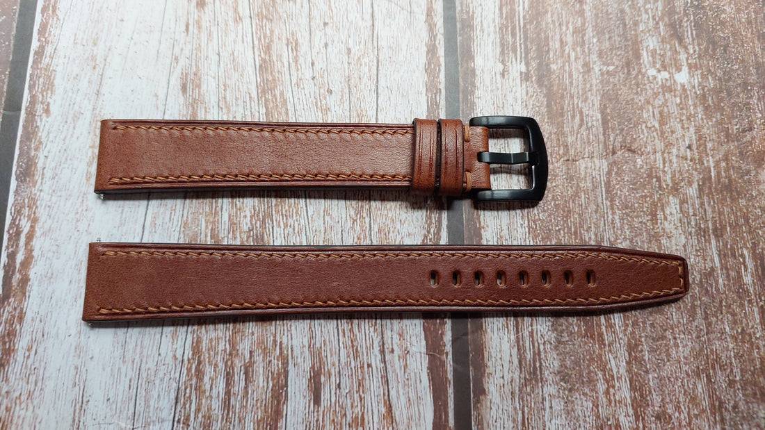Brown Italian Veg Tanned Buttero Leather Strap