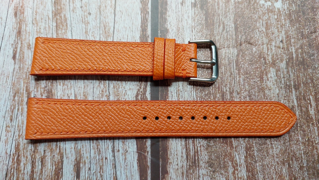 Orange Epsom Leather Strap For Hamilton Khaki Murph Watch