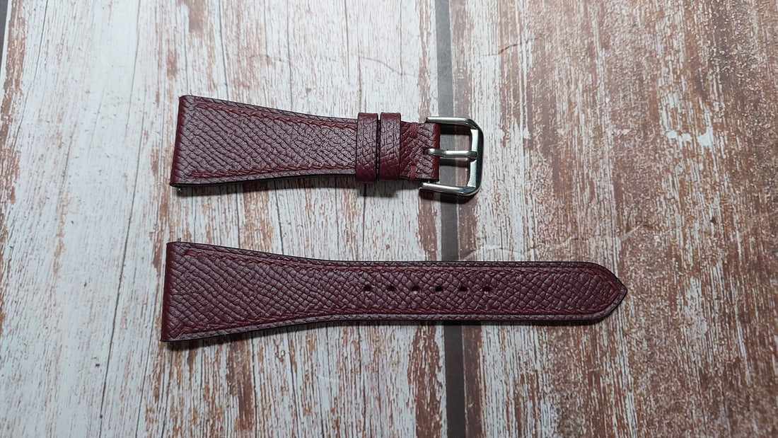 Wine Red Epsom Leather Strap