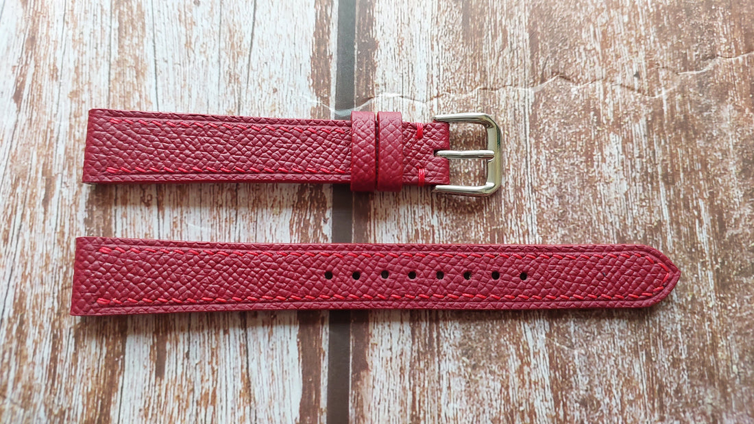 Red Epsom Leather Strap